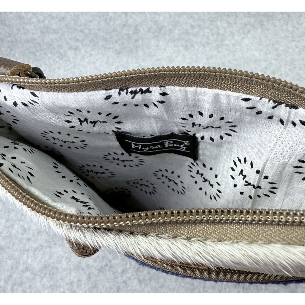 Myra Bag Crossbody Bag Women Small Multicolor NEW Woven Hair-on-Hide Rug Canvas - Picture 7 of 13